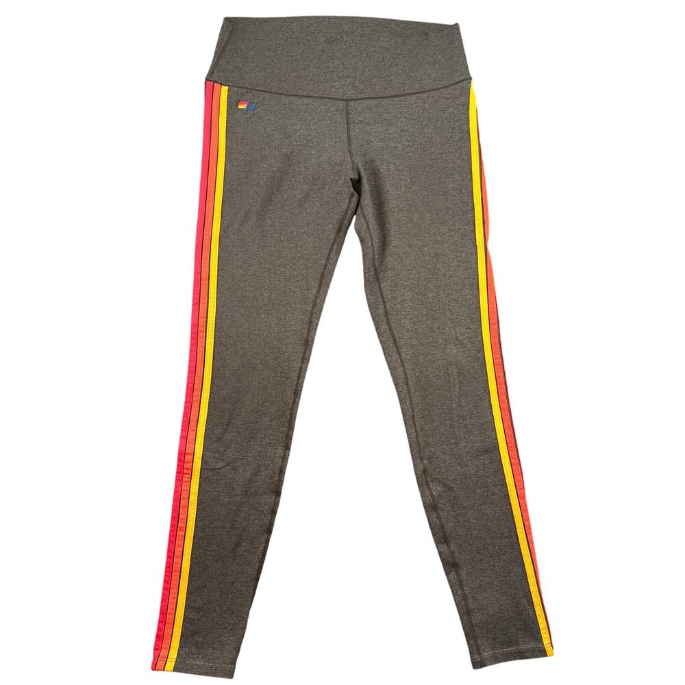 Aviator Nation 5 Stripe Leggings Women's Medium Gym Yoga Pilates Athleisure